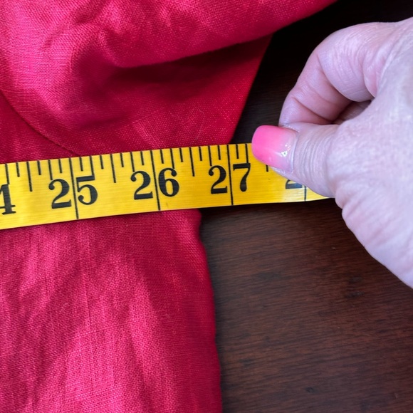 Lu.ciee‎ NWT 2 piece red linen pantsuit sustainable fabric size S/M - Picture 7 of 16